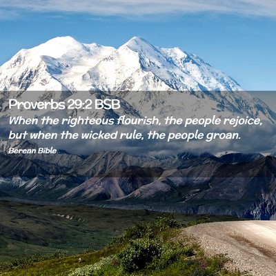 Picture 02 - Proverbs 29:2 BSB - When the righteous flourish, the people rejoice, - Bible Verse Picture