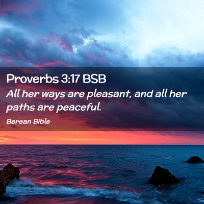 Picture 02 - Proverbs 3:17 BSB - All her ways are pleasant, and all her paths are - Bible Verse Picture