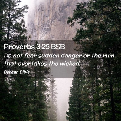 Picture 02 - Proverbs 3:25 BSB - Do not fear sudden danger or the ruin that - Bible Verse Picture