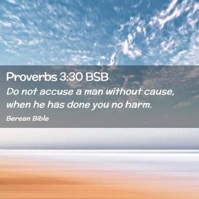 Picture 02 - Proverbs 3:30 BSB - Do not accuse a man without cause, when he has - Bible Verse Picture