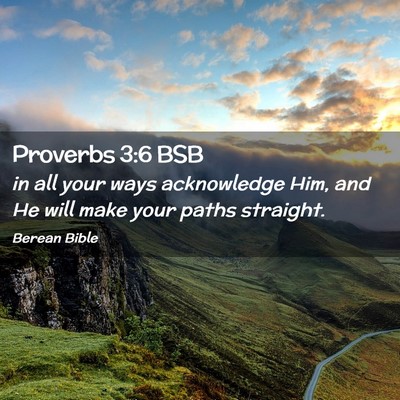 Picture 02 - Proverbs 3:6 BSB - in all your ways acknowledge Him, and He will - Bible Verse Picture
