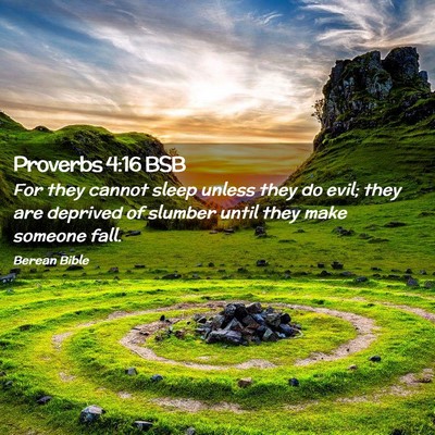 Picture 02 - Proverbs 4:16 BSB - For they cannot sleep unless they do evil; they - Bible Verse Picture
