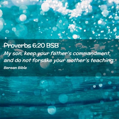 Picture 02 - Proverbs 6:20 BSB - My son, keep your father’s commandment, and do - Bible Verse Picture
