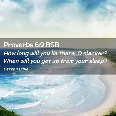 Picture 02 - Proverbs 6:9 BSB - How long will you lie there, O slacker? When will - Bible Verse Picture