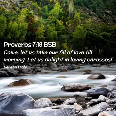 Picture 02 - Proverbs 7:18 BSB - Come, let us take our fill of love till morning. - Bible Verse Picture