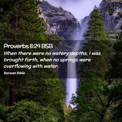 Picture 02 - Proverbs 8:24 BSB - When there were no watery depths, I was brought - Bible Verse Picture