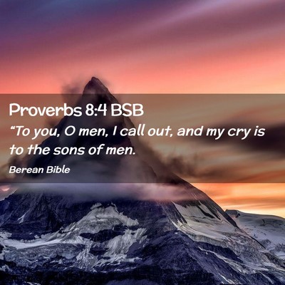 Picture 02 - Proverbs 8:4 BSB - “To you, O men, I call out, and my cry is to - Bible Verse Picture