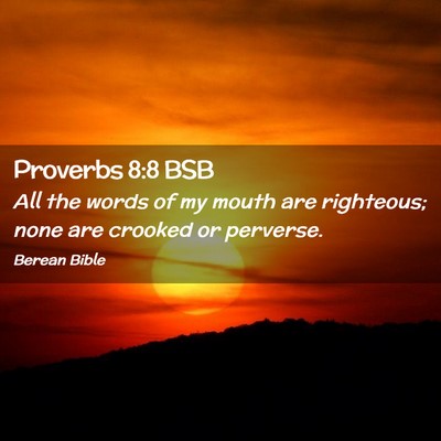Picture 02 - Proverbs 8:8 BSB - All the words of my mouth are righteous; none are - Bible Verse Picture
