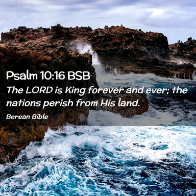 Picture 02 - Psalm 10:16 BSB - The LORD is King forever and ever; the nations - Bible Verse Picture