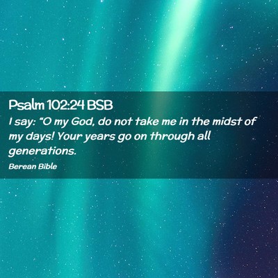 Picture 02 - Psalm 102:24 BSB - I say: “O my God, do not take me in the midst - Bible Verse Picture