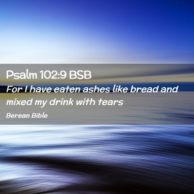 Picture 02 - Psalm 102:9 BSB - For I have eaten ashes like bread and mixed my - Bible Verse Picture