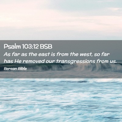 Picture 02 - Psalm 103:12 BSB - As far as the east is from the west, so far has - Bible Verse Picture