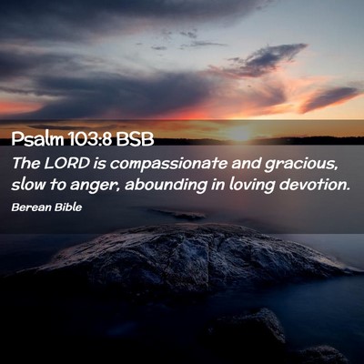 Picture 02 - Psalm 103:8 BSB - The LORD is compassionate and gracious, slow to - Bible Verse Picture