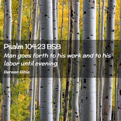 Picture 02 - Psalm 104:23 BSB - Man goes forth to his work and to his labor until - Bible Verse Picture