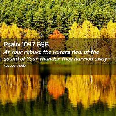 Picture 02 - Psalm 104:7 BSB - At Your rebuke the waters fled; at the sound of - Bible Verse Picture