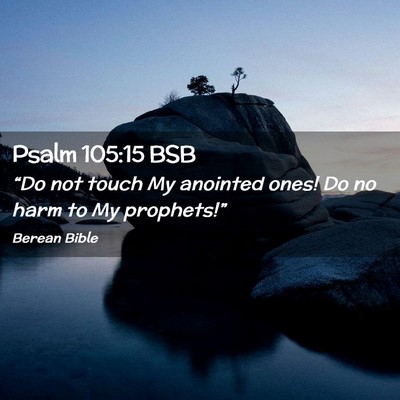 Picture 02 - Psalm 105:15 BSB - “Do not touch My anointed ones! Do no harm to - Bible Verse Picture