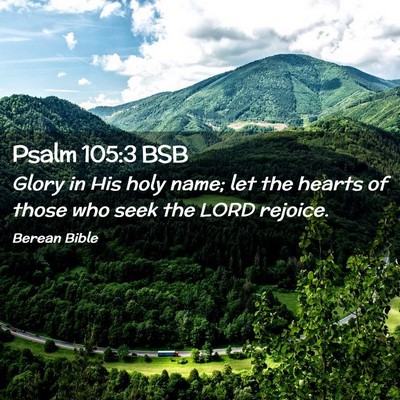 Picture 02 - Psalm 105:3 BSB - Glory in His holy name; let the hearts of those - Bible Verse Picture