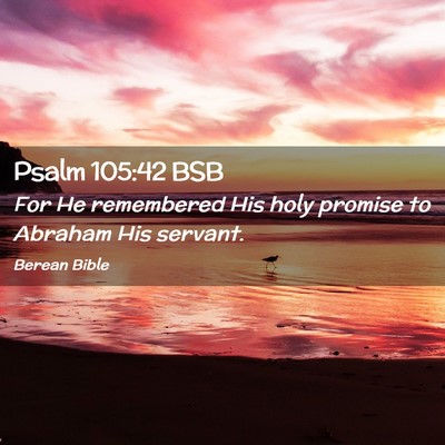 Picture 02 - Psalm 105:42 BSB - For He remembered His holy promise to Abraham His - Bible Verse Picture