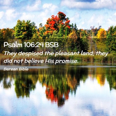 Picture 02 - Psalm 106:24 BSB - They despised the pleasant land; they did not - Bible Verse Picture