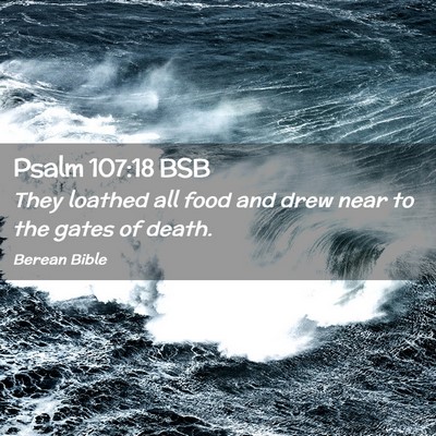 Picture 02 - Psalm 107:18 BSB - They loathed all food and drew near to the gates - Bible Verse Picture
