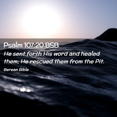 Picture 02 - Psalm 107:20 BSB - He sent forth His word and healed them; He - Bible Verse Picture