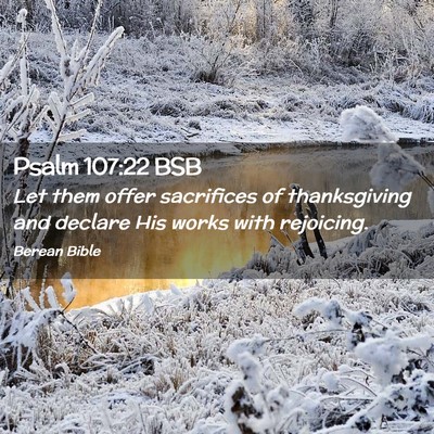 Picture 02 - Psalm 107:22 BSB - Let them offer sacrifices of thanksgiving and - Bible Verse Picture
