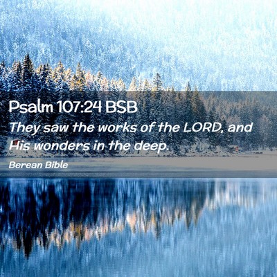 Picture 02 - Psalm 107:24 BSB - They saw the works of the LORD, and His wonders - Bible Verse Picture