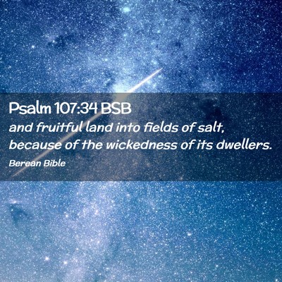 Picture 02 - Psalm 107:34 BSB - and fruitful land into fields of salt, because of - Bible Verse Picture
