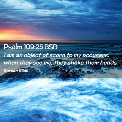 Picture 02 - Psalm 109:25 BSB - I am an object of scorn to my accusers; when they - Bible Verse Picture