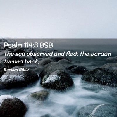 Picture 02 - Psalm 114:3 BSB - The sea observed and fled; the Jordan turned - Bible Verse Picture