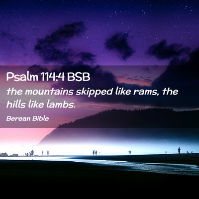 Picture 02 - Psalm 114:4 BSB - the mountains skipped like rams, the hills like - Bible Verse Picture