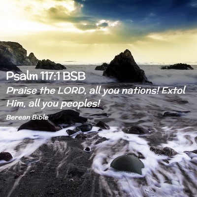 Picture 02 - Psalm 117:1 BSB - Praise the LORD, all you nations! Extol Him, all - Bible Verse Picture