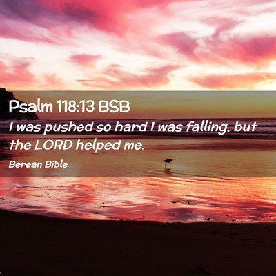 Picture 02 - Psalm 118:13 BSB - I was pushed so hard I was falling, but the LORD - Bible Verse Picture