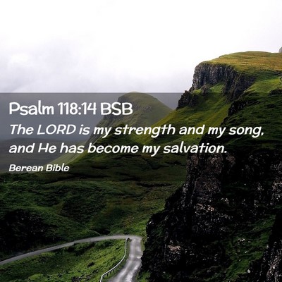 Picture 02 - Psalm 118:14 BSB - The LORD is my strength and my song, and He has - Bible Verse Picture