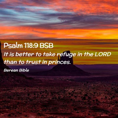 Picture 02 - Psalm 118:9 BSB - It is better to take refuge in the LORD than to - Bible Verse Picture