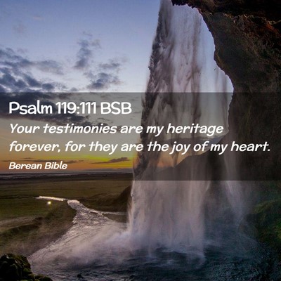 Picture 02 - Psalm 119:111 BSB - Your testimonies are my heritage forever, for - Bible Verse Picture