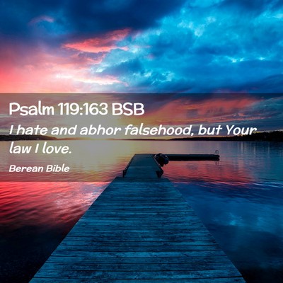 Picture 02 - Psalm 119:163 BSB - I hate and abhor falsehood, but Your law I - Bible Verse Picture
