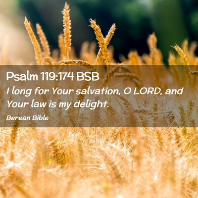 Picture 02 - Psalm 119:174 BSB - I long for Your salvation, O LORD, and Your law - Bible Verse Picture