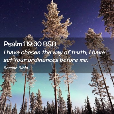 Picture 02 - Psalm 119:30 BSB - I have chosen the way of truth; I have set Your - Bible Verse Picture
