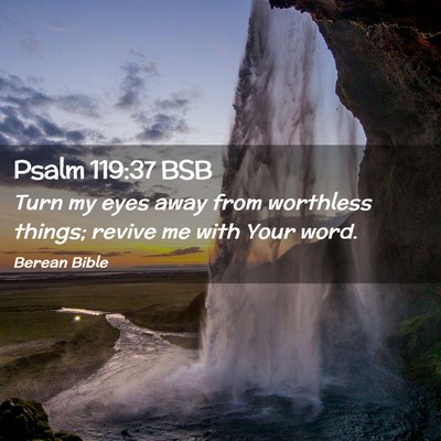 Picture 02 - Psalm 119:37 BSB - Turn my eyes away from worthless things; revive - Bible Verse Picture