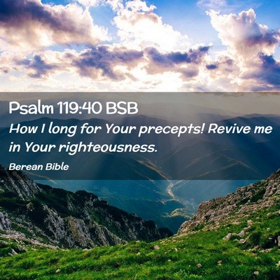 Picture 02 - Psalm 119:40 BSB - How I long for Your precepts! Revive me in Your - Bible Verse Picture