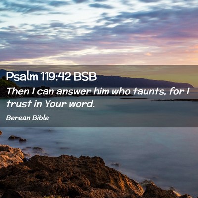 Picture 02 - Psalm 119:42 BSB - Then I can answer him who taunts, for I trust in - Bible Verse Picture
