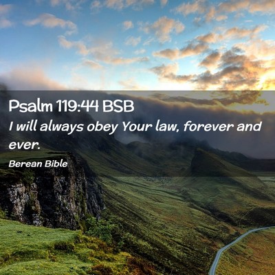 Picture 02 - Psalm 119:44 BSB - I will always obey Your law, forever and - Bible Verse Picture