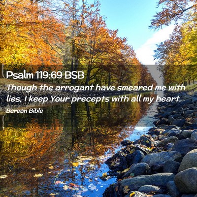 Picture 02 - Psalm 119:69 BSB - Though the arrogant have smeared me with lies, I - Bible Verse Picture