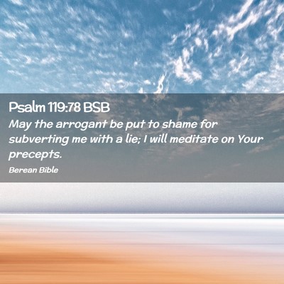Picture 02 - Psalm 119:78 BSB - May the arrogant be put to shame for subverting - Bible Verse Picture