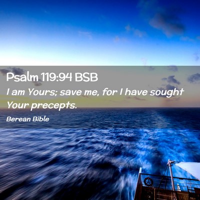 Picture 02 - Psalm 119:94 BSB - I am Yours; save me, for I have sought Your - Bible Verse Picture