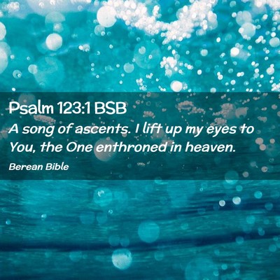 Picture 02 - Psalm 123:1 BSB - A song of ascents. I lift up my eyes to You, the - Bible Verse Picture