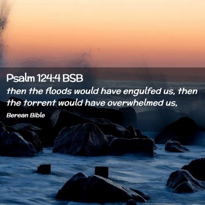 Picture 02 - Psalm 124:4 BSB - then the floods would have engulfed us, then the - Bible Verse Picture