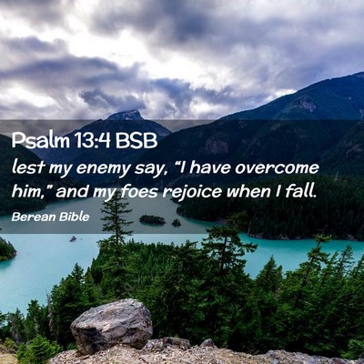 Picture 02 - Psalm 13:4 BSB - lest my enemy say, “I have overcome him,” and - Bible Verse Picture