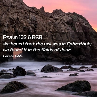 Picture 02 - Psalm 132:6 BSB - We heard that the ark was in Ephrathah; we found - Bible Verse Picture